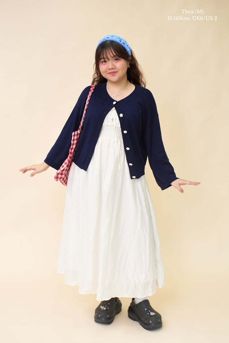 NAVY DAISY BLOOM CARDIGAN